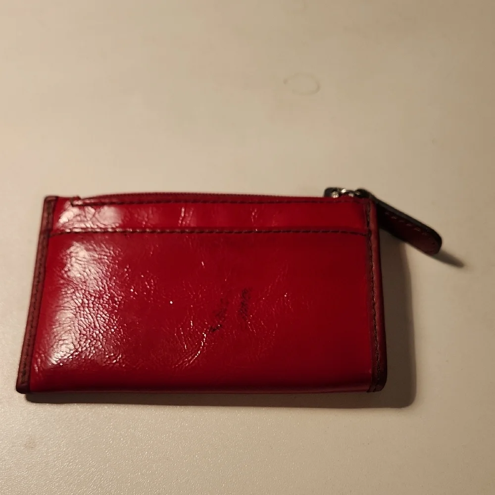Coach Cherry Red Leather Card Holder - Picture 2 of 2